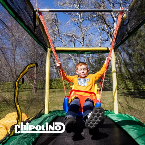 Chipolino Playground Trambulin 200 cm csúszdával, létrával - green