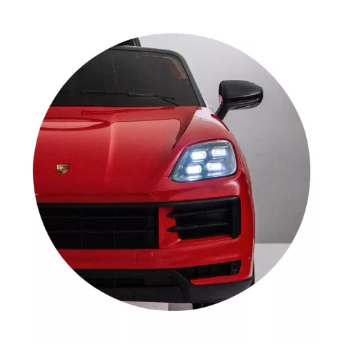 Chipolino Porsche Cayenne elektromos autó bőr üléssel - red