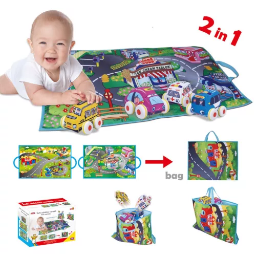 Chipolino hordozható játszószőnyeg 4 autóval