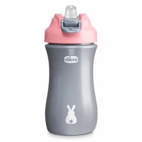  Chicco Kids Pop-Up, 350ml, szívószálas kulacs, 2év, rózsaszín