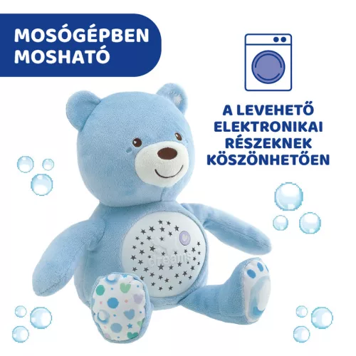 Chicco Baby Bear plüss maci projektor vetítő és éjszakai lámpa - kék