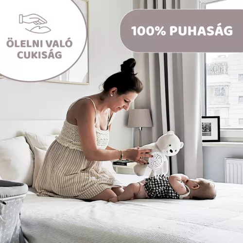 Chicco Baby Bear plüss maci projektor vetítő és éjszakai lámpa - neutral