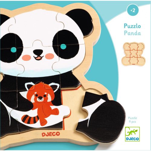 Djeco Fa puzzle, 9 darabos - Panda