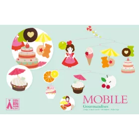   Djeco Little Big room Szélmobil függődísz Édességek - Sweets