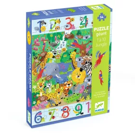  Djeco Megfigyeltető puzzle Dzsungelben 1-10-ig 54 db-os - 1 to 10 Jungle