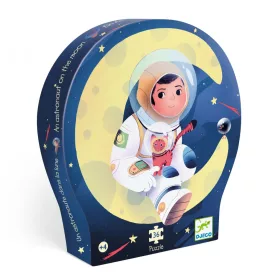   Djeco Formadobozos puzzle Űrhajós a holdon 36 db-os - An astronaut on the moon