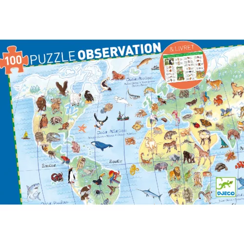 Djeco Megfigyeltető puzzle Föld állatai - Animals of the earth