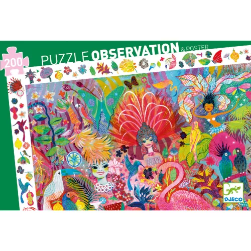 Djeco Megfigyeltető puzzle Riói karnevál 200 db-os - Rio Carnival