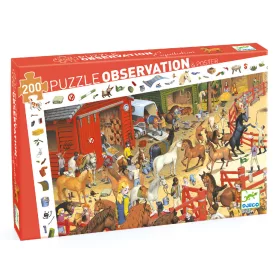   Djeco Megfigyeltető puzzle Lovaglás 200 db-os - Horse riding
