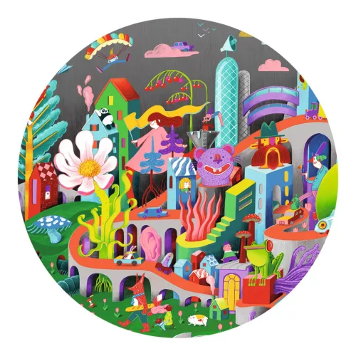Djeco Megfigyeltető puzzle Őrült város 200 db-os - Crazy Town