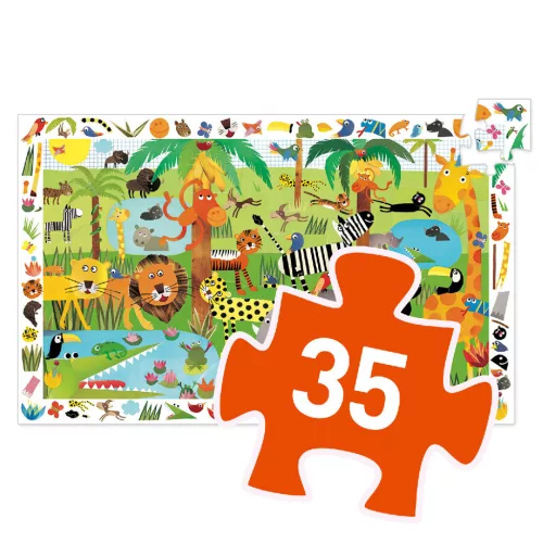 Djeco Megfigyeltető puzzle Dzsungel 35 db-os - Jungle