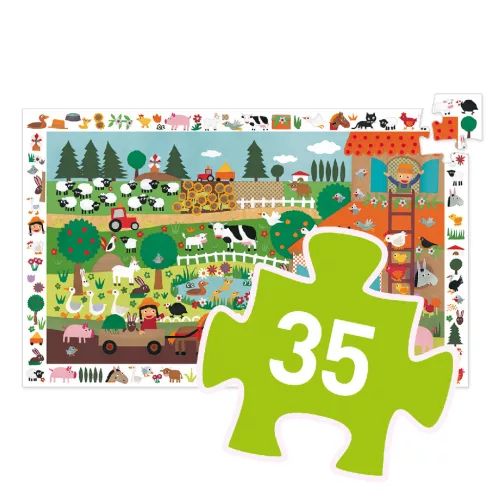 Djeco Megfigyetetlő puzzle A farm 35 db-os - The farm
