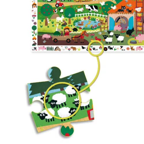 Djeco Megfigyetetlő puzzle A farm 35 db-os - The farm