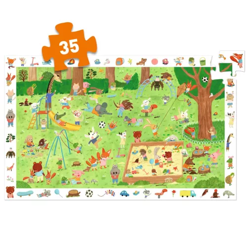 Djeco Megfigyeltető puzzle Kisbarátok a kertben 35 db-os - Little friends' garden