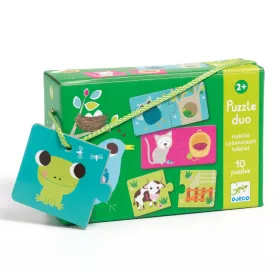 Djeco Párosító puzzle Ki hol lakik - Habitat
