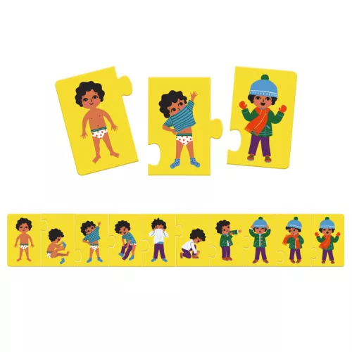 Djeco Sorozatkirakó puzzle, Öltözködés, 10 db