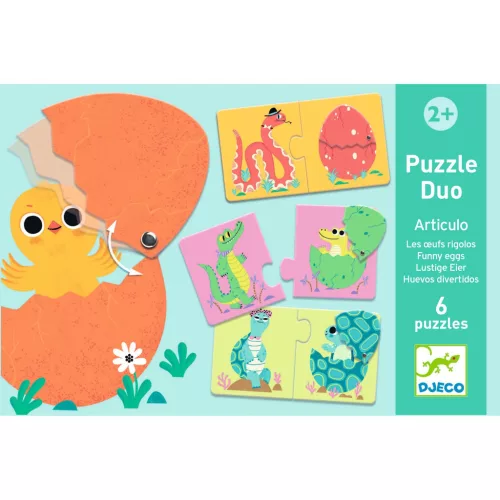 Djeco Párosító puzzle Kié a tojás 12 db-os - Funny eggs