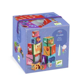   Djeco Toronyépítő kocka Természet és állatok - 10 nature & animal blocks