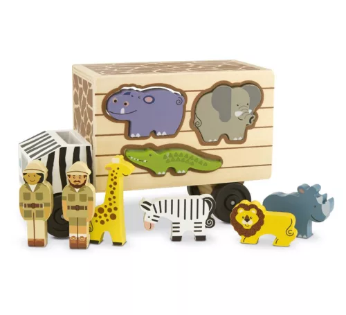 Melissa & Doug Fa készségfejlestő játék, Állatos formaillesztő